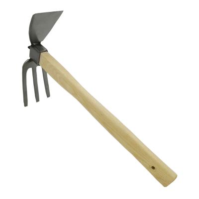 China High Quality AGRICULTURE GARDEN DIGGING Two Way Garden Tools Hoe and Fork 2 in 1 with Wooden Handle for sale