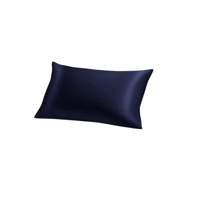 China Viable Navy Blue 22 Mm Mulberry Rose Pillow Case 100% Silk Fabric Silk Pillowcase for sale