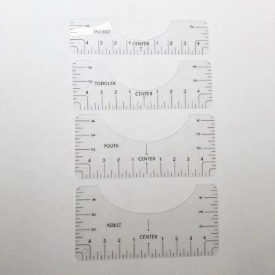 China 4pcs Ruler Guide Measurement Set Design Tools Maker PVC T-shirt Direct for sale