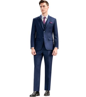 China Anti-wrinkle mens suit business wedding slim fit solid gentleman 3 pieces coat formal custom mens suit for sale