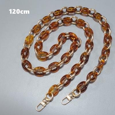 China Anti-slip Strap Universal Phone Crossbody Necklace Chain Resin Replacement Handbag Straps Gold Chain Strap Acrylic Chain Mobile Lanyards 120cm for sale