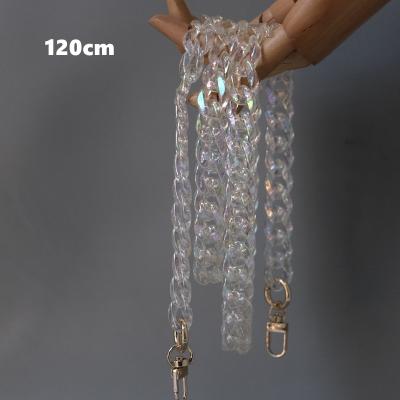 China Anti-slip Strap Luxury Transparent Acrylic Chain Phone Strap Replacement Chain Shoulder Detachable AB Colorful Clear Cell Phone Strap Necklace for sale