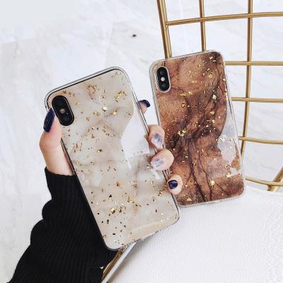 China Shockproof Luxury Gold Foil Bling Marble Phone Case For iPhone X XS Max XR Soft TPU Cover For iPhone 7 8 6 6s Plus epoxy Glitter Case for sale