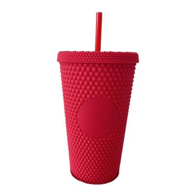 China Wholesale 24oz Sustainable Wall Plastic Durian Mug Tumbler Portable Colorful Double Matte for sale