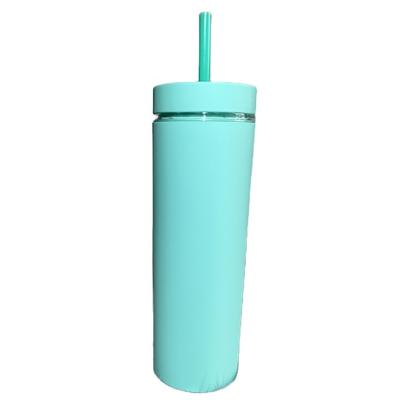 China The latest advanced custom disposable hot sale straight rub straw double layer portable water cup for sale