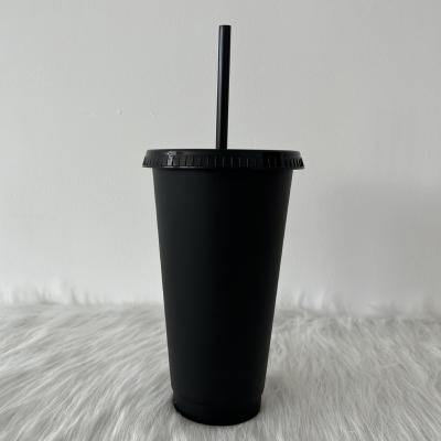 China Factory Supply Disposable Fashion Classic Solid Color Straw Cup 24oz Direct Drinks Cup for sale