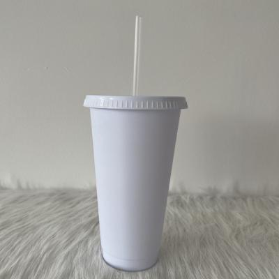 China Factory Supply Disposable Fashion Classic Solid Color Straw Cup 24oz Direct Drinks Cup for sale