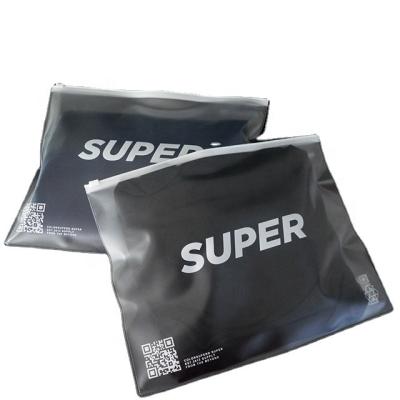 China Recyclable Custom Logo Zipper Lock Cosmetic Bag Make Up Waterproof PVC Garment Pouch Frosted Zipper Garment Packaging Bikini Bags for sale