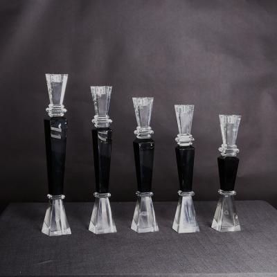 China Wholesale Cheap Crystal Small Candle Holder Weddings Candlestick Glass Candle Holder For Decoration for sale