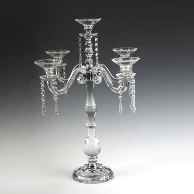 China Weddings Hurricane Glass 5am Centerpiece Crystal Candelabras (BS-CH044) for sale