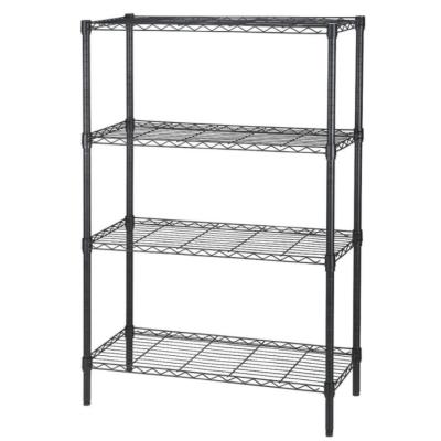 China 4-Layer Wire Metal Kitchen Storage Shelving Tier Workable For Kitchen Study Living Room for sale