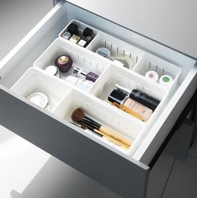 China Viable Plastic PP Drawer Storage Box With Dividers Office Organizaer Kitchen Desk With Dividers for sale