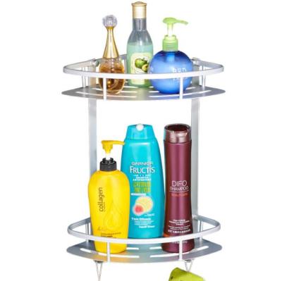 China Corner Wall Mounted Storage Aluminum Bathroom Rack Shelf For Toiletries Shampoo Soap for sale