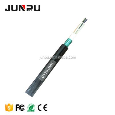 China Outdoor/Aerial/Junpu Armored Outdoor Duct GYTS 48 Core Fiber Optic Cable Price Per Meter for sale