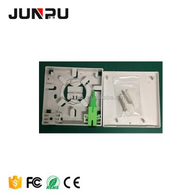 China Network Junpu FTTH FTTB FTTX Terminal Box SC APC Left 2 Cores Fiber 2 Cores Wall Mount End Box for sale