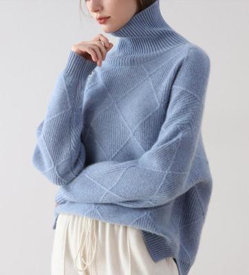 China Anti-pilling wool cashmere turtle neck sweater for sale