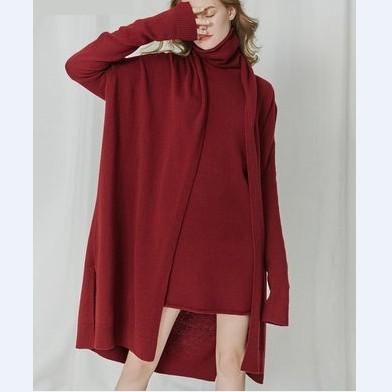 China Anti-pilling Warm Spring Autumn 100% Knitted Long Cashmere Sweater For Women for sale