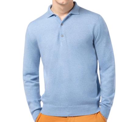 China Anti-pilling Mens Polo Neck Cashmere Sweater for sale