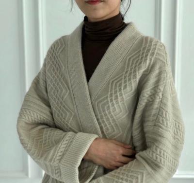 China Anti-pilling women cashmere cable cardigan for sale