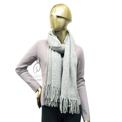 China Pure cashmere mongolian gray scarf with tassel your choice for sale