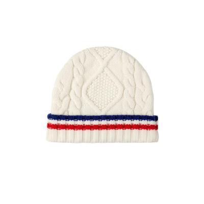 China Soft Warm Woman Cable Knitted Wool Cashmere Beanie Hat Winter for sale