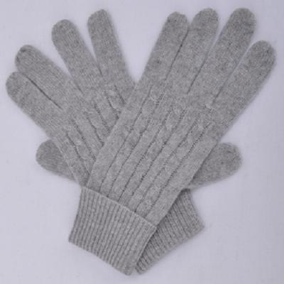 China Classic Cable Cashmere Gloves for sale