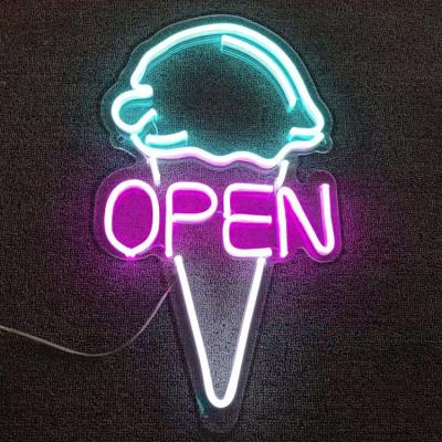 China Buildings Fast Delivery China Factory 8mm Japanese Ice Cream Neon Sign For Living Room for sale