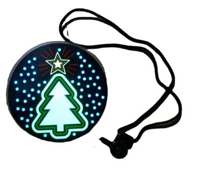 China Sound-control/5 flash /OFF factory (can choose) specializes in Super Shine EL Christmas Tree Glow Badge for sale