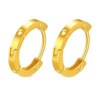 China Au FASHIONABLE 750 Lerca Women In Yellow Color Huggie Earrings Round Circle Earrings In 18k Gold Earring Top Online Sale for sale