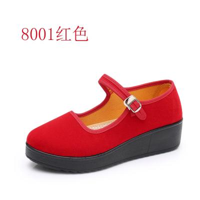 China 8001 Mid-Heel Super Soft Platform Cashmere Middle Ages Lightweight Square Dancing Shoes Hotel Polyurethane Work Shoes Mother Shoes for sale