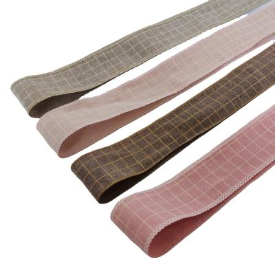 China 40mm Eco-friendly Wholesale Tartan Plaid Embossed Gingham Ribbon For DIY Decoration Gift Package for sale