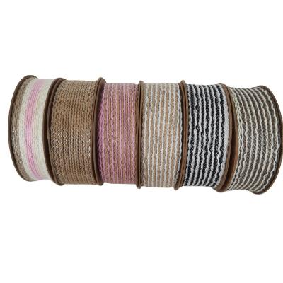 China New Arrival Eco-friendly Woven Cotton DIY Open Decorative Ribbon With Nylon Yarn For Gift Package for sale