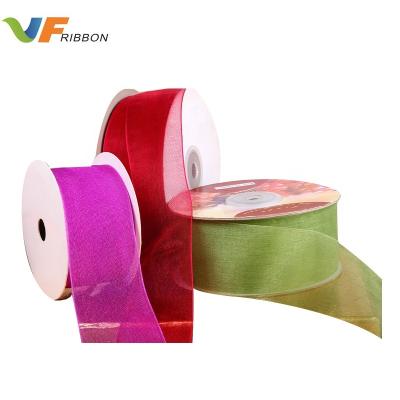 China Dye 40mm Organza Ribbon / Sheer Ribbon / Chiffon Ribbon Eco - Friendly Netting for sale