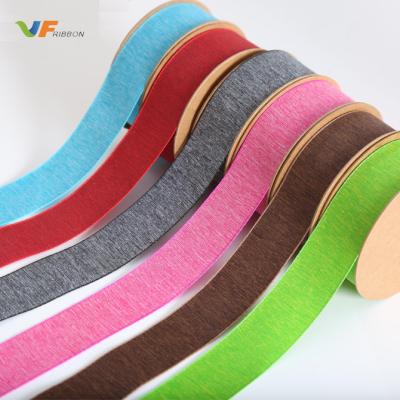 China Vivid Color Fastness Dyed Faux Linen Ribbon for sale