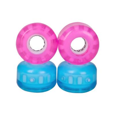 China Wholesale Custom 54mm Adult Light Led Flash Effect Blue Skate Board Wheels for sale