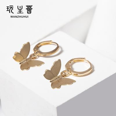 China CLASSIC Gold Plated Stainless Steel Butterfly Necklace Earrings Women Necklaces for sale