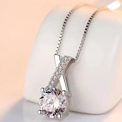 China Link Chain Necklace 2021 China Factory Latest Designs Moissanite Diamonds Necklace Charms For Women for sale