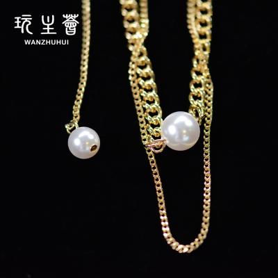 China TRENDY Stainless Steel Double Long Necklace Pendant Necklace For Women Fashion Accessories Necklace for sale