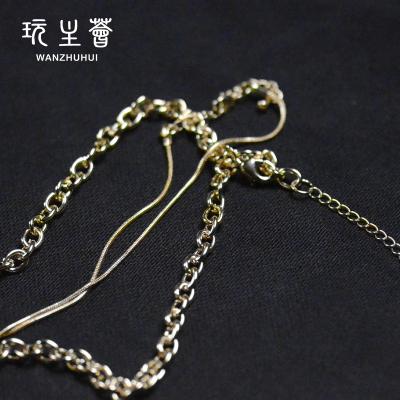 China Custom CLASSIC Stainless Steel Thick Chain Jewelry Choker Necklace Rotation Multilayer Necklace for sale