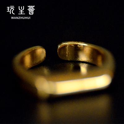 China CLASSIC Minimalist Jewelry Trending Gold Plated Statement Ring Stainless Steel Ring Vintage Ring for sale