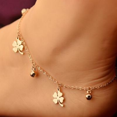 China Affinity To Peel Stainless Steel Anklets Trendy Fashion Diamond Flower Anklet for sale