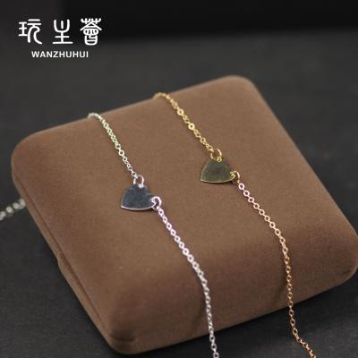 China FASHIONABLE New Products Heart Design Competitive Price Simple Silver Alloy Anklet Chain for sale