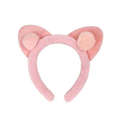 China Headwear Cute Bunny Ears Designer Hairband Makeup Face Wash Hair Band Women Girl Decoration for sale