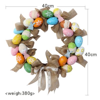 China Easter Day Decoration Pastel Spotted Cute Bunny Pick Artificial Easter Egg Ring Decorating Mini Easter Egg Garland for sale