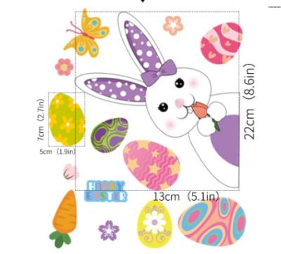 China Cute Bunny Gifts Decorate Home Party Wall Decorations Eggs Easter Home Oval Stickers for sale