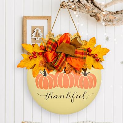 China Autumn Artificial Maple Leaf Ornaments Wall Decor Door Fall Wreath Holiday Decorations for Thanksgiving Day for sale