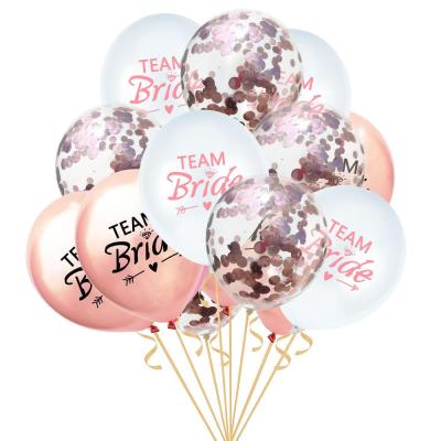 China Team Bride 2021 Logo Pink Black White Printed Custom 12inch Wedding Set Latex Balloon for sale