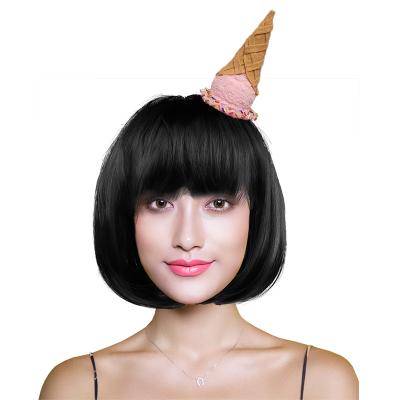 China Festival Birthday Party Novelty Fascinator Ice Cream Cone Headband for sale