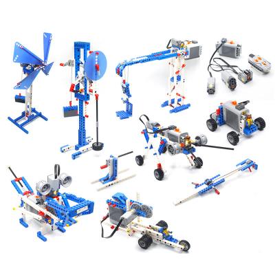 China Electronic toy 2022 6-8 years old children 396pcs STEM tech kits building blocks electronic educational assembly toys 9686 toys for sale