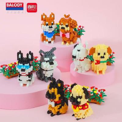 China Pet Shop Shiba Dog Husky Girls Christmas Gift Animal Diamond Bricks Schnauzer Kids Gifts Model Toy Balody Mini Blocks Building Assembly for sale